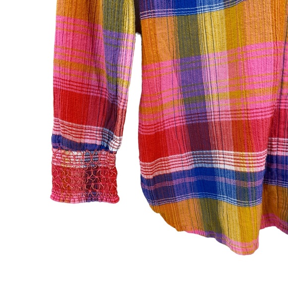 SOFT SURROUNDINGS Sansonne Shirt Top Multicolor Plaid - Picture 3 of 7